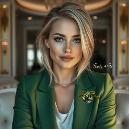 Broșă handmade unicat cu perle, pietre semiprețioase și fundă de catifea – model glob elegant Lovely 4 U [4]