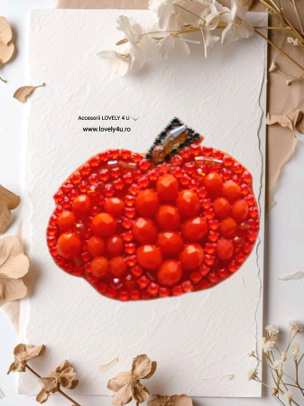 Broșă handmade dovleac cu cristale portocalii – Bijuterie unicat cu mesaj motivațional | Lovely 4 U [2]