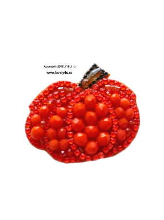 Broșă handmade dovleac cu cristale portocalii – Bijuterie unicat cu mesaj motivațional | Lovely 4 U [3]