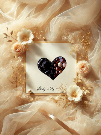 Broșă inima handmade, Model unicat cu perle și pietre în nuanțe de negru, crem maro, idei cadou, mesaj Sparkle every day, Love yourself, Shine on [5]