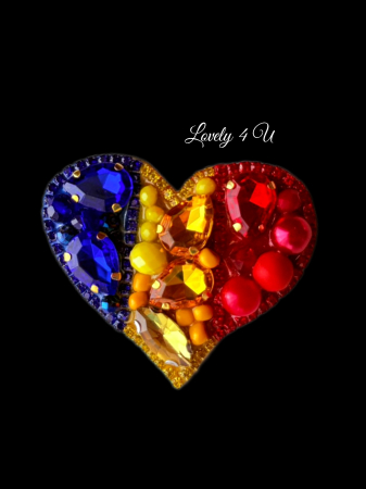 Broșă inimă tricoloră - Idei cadou 1 Decembrie, accesoriu tricolor, insigna steagul romaniei, bijuterii steagul romaniei, set accesorii tricolore steagul romaniei, cercei ,  Set broșă și colier - bijuterii tricolor steagul romaniei, ziua nationala a romaniei, 1 decembrie, cadou 1 decembrie, cadou pentru doamne 1 decembrie, idei cadouri ziua nationala a romananiei, accesorii lovely 4 u, 1 decembrie accesorii [6]