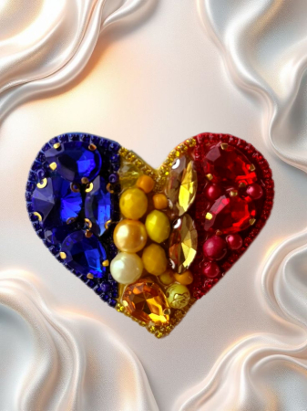 Broșă inimă tricoloră - Idei cadou 1 Decembrie, accesoriu tricolor, insigna steagul romaniei, bijuterii steagul romaniei, set accesorii tricolore steagul romaniei, cercei ,  Set broșă și colier - bijuterii tricolor steagul romaniei, ziua nationala a romaniei, 1 decembrie, cadou 1 decembrie, cadou pentru doamne 1 decembrie, idei cadouri ziua nationala a romananiei, accesorii lovely 4 u, 1 decembrie accesorii [4]