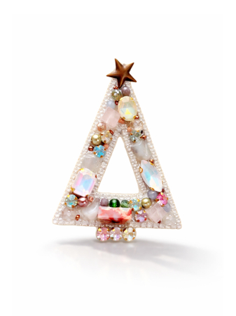 IDEI CADOURI DE CRACIUN - SET ACCESORII , BIJUTERII, BROSE PENTRU CRACIUN - Broșă „MAGICAL CHRISTMAS TREE” – simbol al luminii, iubirii și autenticității - Broșă brad cu pietre semipretioase : jad, piatra lunii, topaz, unakit, cuart roz, jasp - bijuterie handmade unicat