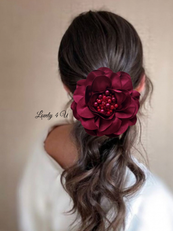 Accesorii LOVELY 4 U, Brosa floare textila, Brosa crem floare handmade, Brosa floare neagra, Floare textila mare, ,accesorii camasa, accesorii dama, accesorii elegante, accesorii fashion, accesorii perle, accesoriu de pus la gat, accesoriu elegant, accesoriu fashion. [4]