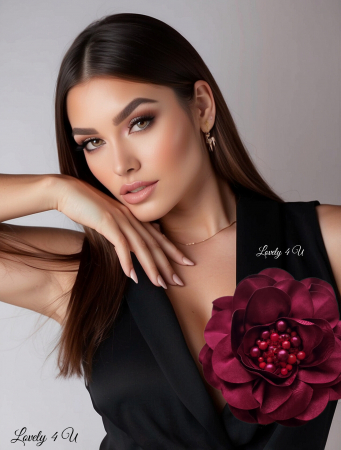 COLIERE - Accesorii LOVELY 4 U, Brosa floare textila, Brosa crem floare handmade, Brosa floare neagra, Floare textila mare, ,accesorii camasa, accesorii dama, accesorii elegante, accesorii fashion, accesorii perle, accesoriu de pus la gat, accesoriu elegant, accesoriu fashion.