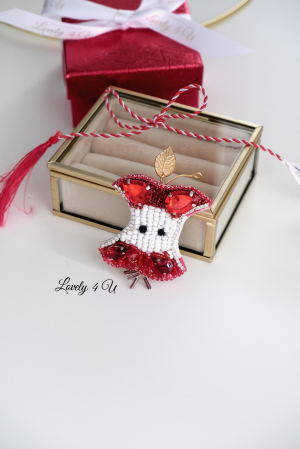 BROSA MAR ROSU, BROSA ELEGANTA, MARTISOR, 1 MARTIE, 8 MARTIE, ACCESORII LOVELY  4U [7]