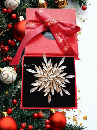 BROSA FULG DE NEA, BROSA FULG, BROSA PIETRICELE, BOSE DAMA, BROSA FEMEI, CADOU DEOSEBIT, CADOU SPECIAL, CADOU DE CRACIUN, CADOU UNICAT, BIJUTERII DE CRACIUN, ACCESORII LOVELY 4 U, PIETRICELE,AUR,FULG [2]