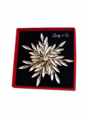 IDEI CADOURI DE CRACIUN - SET ACCESORII , BIJUTERII, BROSE PENTRU CRACIUN - BROSA FULG DE NEA, BROSA FULG, BROSA PIETRICELE, BOSE DAMA, BROSA FEMEI, CADOU DEOSEBIT, CADOU SPECIAL, CADOU DE CRACIUN, CADOU UNICAT, BIJUTERII DE CRACIUN, ACCESORII LOVELY 4 U, PIETRICELE,AUR,FULG