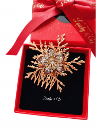 Accesoriu par  FULG DE NEA,  agrafa par  FULG,  agrafa aurie PIETRICELE, Accesoriu DAMA, AGRAFA FEMEI, CADOU DEOSEBIT, CADOU SPECIAL, CADOU DE CRACIUN, CADOU UNICAT, BIJUTERII DE CRACIUN, ACCESORII LOVELY 4 U, PIETRICELE,AUR,FULG [1]