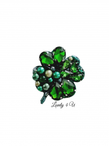 Broșă mărțișor, Martisor, Martisor pentru doamne, mertisorul perfect, cadou de martisor, cadou invatatoare, accesorii lovely 4 u,  BROSA trifoi,  ACCESORII  TRIFOI CU PATRU FOI, TRIFOI VERDE, ACCESORII LOVELY 4 U, BIJUTERII 2024, CADOU 8 MARTIE, CADOU ZIUA FEMEI, ACCESORII REALIZATE MANUAL, BROSE ELEGANTE, BIJUTERII 2024, LOVELY, PIETRICELE VERZI, PERLE VERZI, BIJUTERII TRIFOI [4]