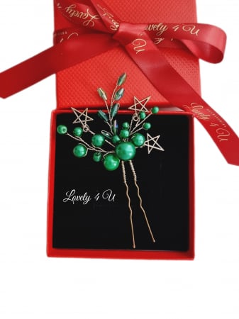 ACCESORII CU BUGET SUB 150 LEI - agrafa cu perle, perle verzi, accesorii handmade, bijuterii caraciu, accesorii lovely 4 u, cadouri pentru doamne