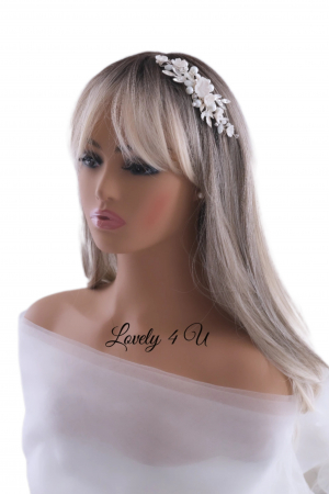 Diadema cu flori, PIEPTAN MIREASA, DIADEMA MIREASA, ACCESORIU PAR MIREASA, ACCESORII DE PAR MIRESE, ACCESORII NUNTA, ACCESORII CU PERLE, DIADEMA CU PERLE, PIEPTAN VOAL MIREASA, BIJUTERII PAR MIREASA, [6]