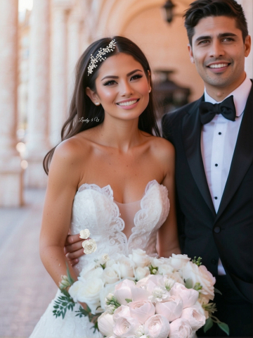 Accesorii LOVELY 4 U, Coronita mireasa, coroniță asimetrica, Diadema mireasa, Diadema par cu perle, Tiara mireasa, Bijuterii nuntă mireasă, [6]
