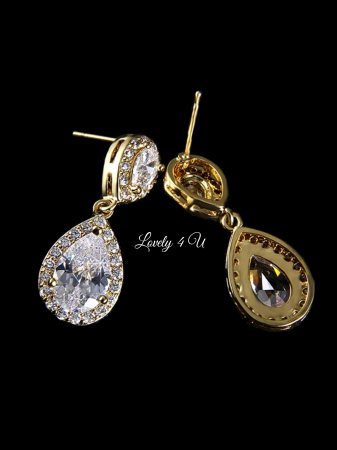 cercei  gold, cercei eleganti cu pietre, cercei rodium, cercei aurii, cercei picatura, cercei nunta, Cercei mireasa, Bijuterii mireasa, CERCEI LOVELY 4 U, CERCEI ELEGANTI, CERCEI PREMIUM, CERCEI , CERCEI DE LUX, colier si cercei mireasa, Cercei mireasa, cercei perle picatura, cercei lungi mireasa [2]