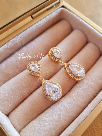 cercei  gold, cercei eleganti cu pietre, cercei rodium, cercei aurii, cercei picatura, cercei nunta, Cercei mireasa, Bijuterii mireasa, CERCEI LOVELY 4 U, CERCEI ELEGANTI, CERCEI PREMIUM, CERCEI , CERCEI DE LUX, colier si cercei mireasa, Cercei mireasa, cercei perle picatura, cercei lungi mireasa [1]