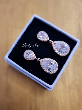 cercei rose gold, cercei eleganti cu pietre, cercei rodium, cercei picatura, cercei nunta, Cercei mireasa, Bijuterii mireasa, CERCEI LOVELY 4 U, CERCEI ELEGANTI, CERCEI PREMIUM, CERCEI , CERCEI DE LUX, colier si cercei mireasa, Cercei mireasa, cercei perle picatura, cercei lungi mireasa [4]