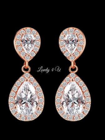 cercei rose gold, cercei eleganti cu pietre, cercei rodium, cercei picatura, cercei nunta, Cercei mireasa, Bijuterii mireasa, CERCEI LOVELY 4 U, CERCEI ELEGANTI, CERCEI PREMIUM, CERCEI , CERCEI DE LUX, colier si cercei mireasa, Cercei mireasa, cercei perle picatura, cercei lungi mireasa