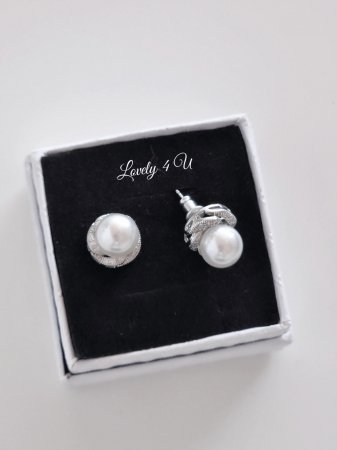 CERCEI CRISTALE ZIRCONIU ALB, cercei mici mireasa, cerccei argint, cercei aur alb, cercei rotunzi 6mm, cercei mireasa cu pietricele, set bijuterii mireasa, accesorii lovely 4u , bijuterii argint mireasa [4]