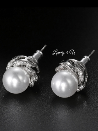 CERCEI CRISTALE ZIRCONIU ALB, cercei mici mireasa, cerccei argint, cercei aur alb, cercei rotunzi 6mm, cercei mireasa cu pietricele, set bijuterii mireasa, accesorii lovely 4u , bijuterii argint mireasa [1]