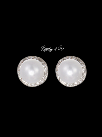 CERCEI CRISTALE ZIRCONIU ALB, cercei mici mireasa, cerccei argint, cercei aur alb, cercei rotunzi 6mm, cercei mireasa cu pietricele, set bijuterii mireasa, accesorii lovely 4u , bijuterii argint mireasa [5]