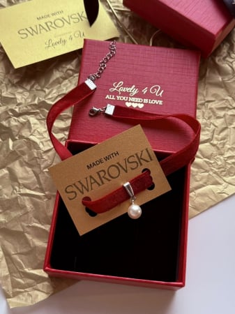 Choker cu catifea și perlă Swarovski [6]
