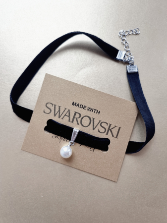 Choker cu catifea și perlă Swarovski [4]