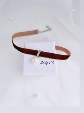 Choker cu catifea și perlă Swarovski [2]