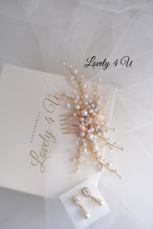 PIEPTAN MIREASA, DIADEMA MIREASA, ACCESORIU PAR MIREASA, ACCESORII DE PAR MIRESE, ACCESORII NUNTA, ACCESORII CU PERLE, DIADEMA CU PERLE, PIEPTAN VOAL MIREASA, BIJUTERII PAR MIREASA, CORONITA, TIARA [2]