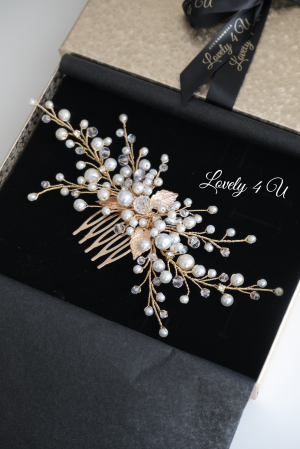 PIEPTAN MIREASA, DIADEMA MIREASA, ACCESORIU PAR MIREASA, ACCESORII DE PAR MIRESE, ACCESORII NUNTA, ACCESORII CU PERLE, DIADEMA CU PERLE, PIEPTAN VOAL MIREASA, BIJUTERII PAR MIREASA, CORONITA, TIARA [8]
