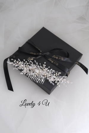 Chyntya - Accesoriu elegant cu perle, pietricele, cristale și frunzulițe [8]
