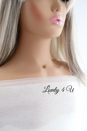 Colier cu fir transparent, Choker transparent cu pietricele [4]