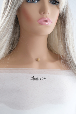 Colier cu fir transparent, Choker transparent cu pietricele [7]