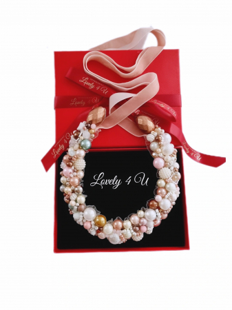 Colier cu perle, ELSA , Colier handmade cu perle mari si mici, Colier model unicat, Idei cadou Colier mare supradimensionat, colier argint, Colier perle albe, roz, culori crem, cappuccino, maro, COLIER CU PERLE, COLIER LAT CU PERLE, ACCESORII LOVELY 4 U, COLIER MARO, COLIER ROZ, COLIER LILA, CADOU CRACIUN, CADOU SPECIAL, BIJUTERII DE CRACIUN, ACCESORII ELEGANTE, COLIER CRACIUN, COLIER, PERLE [2]