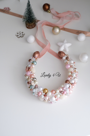 Colier cu perle, ELSA , Colier handmade cu perle mari si mici, Colier model unicat, Idei cadou Colier mare supradimensionat, colier argint, Colier perle albe, roz, culori crem, cappuccino, maro, COLIER CU PERLE, COLIER LAT CU PERLE, ACCESORII LOVELY 4 U, COLIER MARO, COLIER ROZ, COLIER LILA, CADOU CRACIUN, CADOU SPECIAL, BIJUTERII DE CRACIUN, ACCESORII ELEGANTE, COLIER CRACIUN, COLIER, PERLE [4]