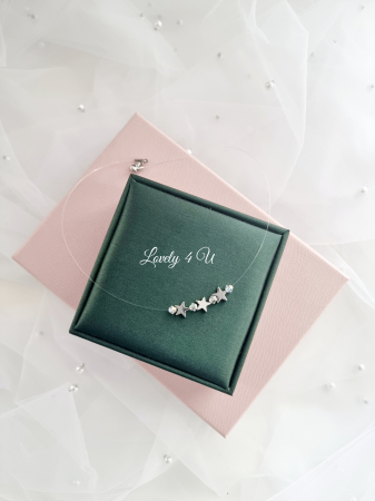 Colier festiv cu cristale Swarovski - Colier invizibil la bază gatului 01 [5]
