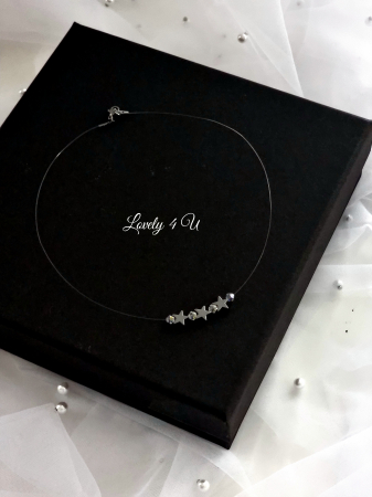 Colier festiv cu cristale Swarovski - Colier invizibil la bază gatului 01 [4]