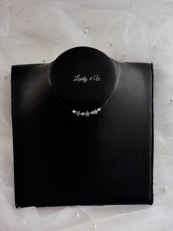 Colier festiv cu cristale Swarovski - Colier invizibil la bază gatului 01 [3]