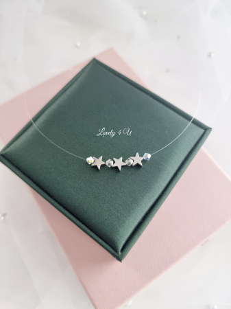 Colier festiv cu cristale Swarovski - Colier invizibil la bază gatului 01 [2]