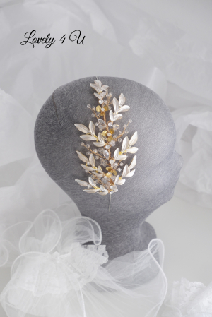 Coronita Swarovski, Coronita mireasa, Tiara mireasa, Diadema mireasa, Accesorii de par mireasa, Accesorii de par pentru mirese, Bijuterii mireasa, Accesori Lovely 4 U, coafuri mireasa 2024, Mireasa2024, Coronita asimetrica, coronita cu frunze, Coronita swarovski [4]