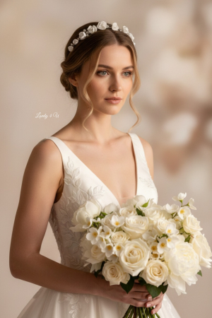 ACCESORII / PRODUSE - Coronita mireasa  PEONY  - Coroniță cu flori pentru mirese