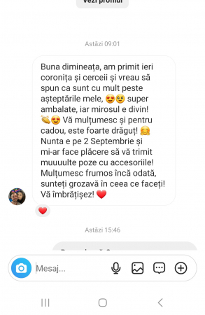 Coronita mireasa cu perle flori,  cristale Swarovski, bază placată cu aur AMALFI - Coronita printesa premium [12]