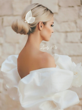 Accesorii Lovely 4 u, Bijuterii păr mireasă, Diadema mireasa, Accesorii coc, Accesorii nuntă, Accesorii cu frunze, Agrafă cu perle, Ornamente păr mireasă, Agrafe coc mireasa, agrafă par mireasa, agrafă cu frunze , Cristale Swarovski, Perle albe, Accesorii argint, Accesorii Swarovski, Diadema mireasa cu frunze [2]