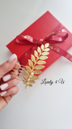 ACCESORII LOVELY 4 U, AGRAFE PAR MIREASA, AGRAFE CU Frunze MIREASA, frunze aurii COC MIREASA, AGRAFE MIREASA frunze aurii, ACCESORII CU Frunze MIREASĂ, SET AGRAFE MIREASA, ACCESORII DE PĂR MIREASĂ, BIJUTERII MIREASA [7]