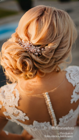 PIEPTAN MIREASA roz, DIADEMA MIREASA, ACCESORIU PAR MIREASA CU FRUNZE, ACCESORII DE PAR MIRESE, ACCESORII NUNTA, ACCESORII CU PERLE, DIADEMA CU PERLE, PIEPTAN VOAL MIREASA, BIJUTERII PAR MIREASA, CORONITA, TIARA [3]