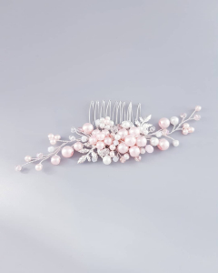 PIEPTAN MIREASA roz, DIADEMA MIREASA, ACCESORIU PAR MIREASA CU FRUNZE, ACCESORII DE PAR MIRESE, ACCESORII NUNTA, ACCESORII CU PERLE, DIADEMA CU PERLE, PIEPTAN VOAL MIREASA, BIJUTERII PAR MIREASA, CORONITA, TIARA [10]
