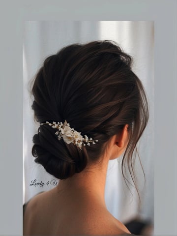 AGRAFE - PINI - DARIA - accesoriu  auriu mireasa cu flori
