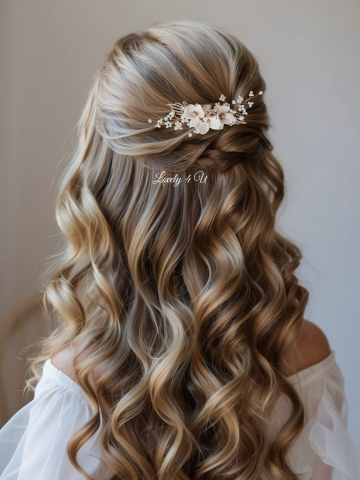 DARIA - accesoriu  auriu mireasa cu flori [3]