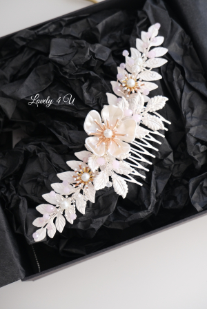 DIADEMA MIREASA, DIADEME CU FLORI MIREASA, ACCESORIU BOEM, diadema cu frunze [15]
