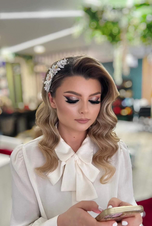 DIADEMA MIREASA, DIADEME CU FLORI MIREASA, ACCESORIU BOEM, diadema cu frunze [5]