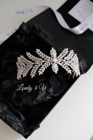 Diadema mireasa de lux, Coronita Swarovski, Accesorii de lux mireasa, Accesorii LOVELY 4 U, Bijuterii, Accesorii de par, Accesorii mireasa, Colectii Premium, diadema-mireasa, Diademe Premium Bridal,diadema extravaganta, diadema luxury, diadema zirconiu cubic [4]